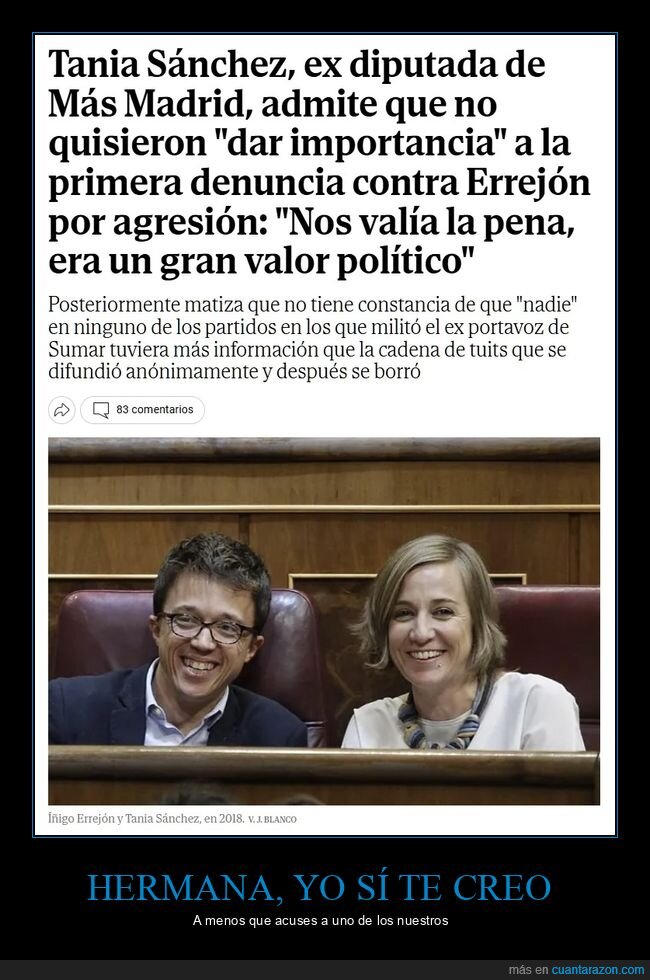 tania sánchez,más madrid,íñigo errejón,denuncias,políticos