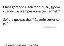 Enlace a Personas que escucharon incómodas conversaciones ajenas sobre citas