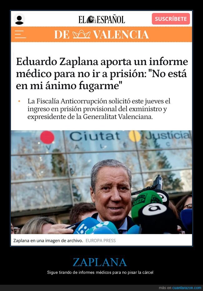 zaplana,informes médicos,cárcel,políticos