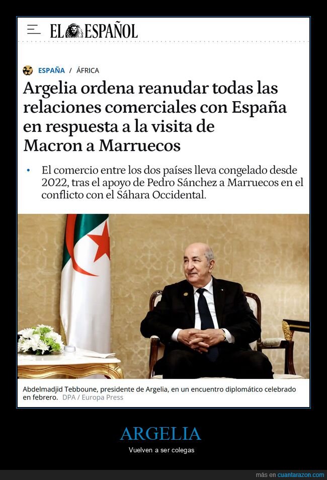 argelia,relaciones comerciales,españa,macron,marruecos