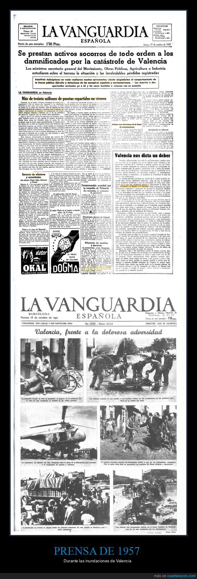 inundaciones,valencia,1957,prensa,retro