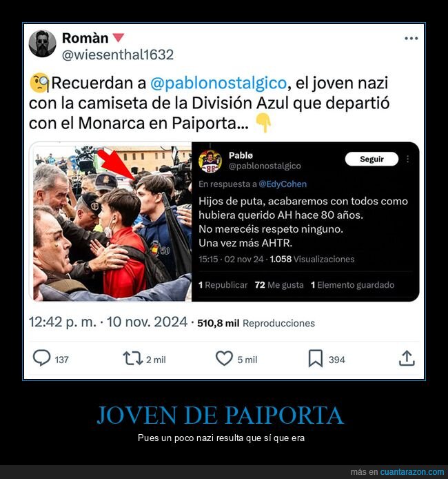 paiporta,felipe vi,división azul,nazi,dana