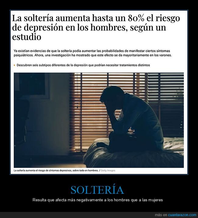 depresión,hombres,soltería