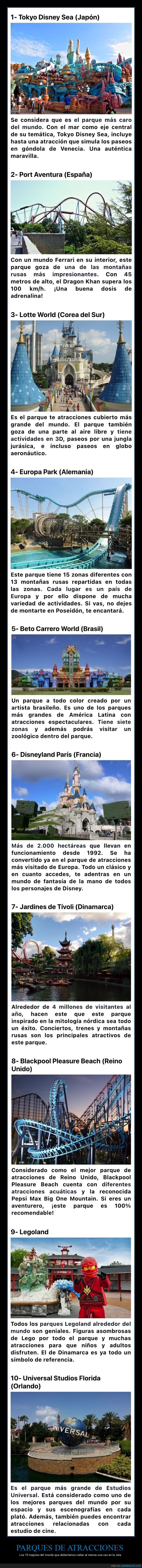 parques de atracciones,mejores