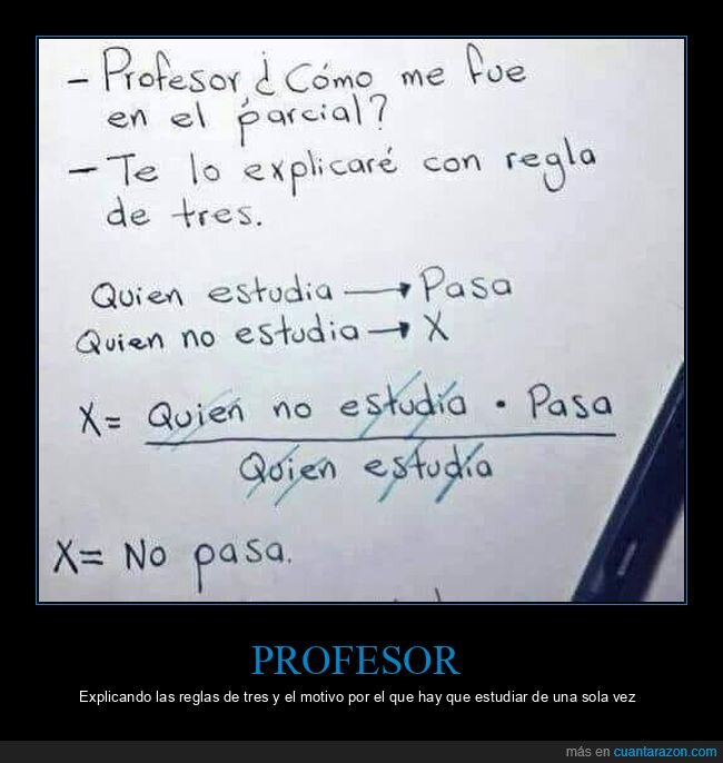 profesor,regla de tres,estudiar