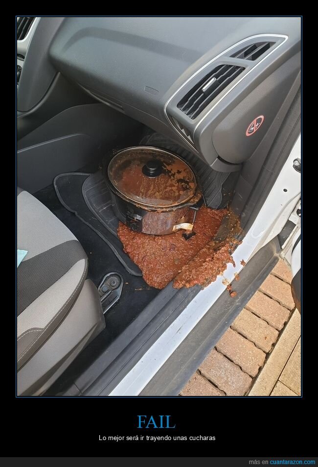 olla,comida,coche,fails