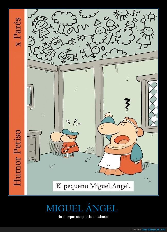 miguel ángel,niño,dibujos,techo