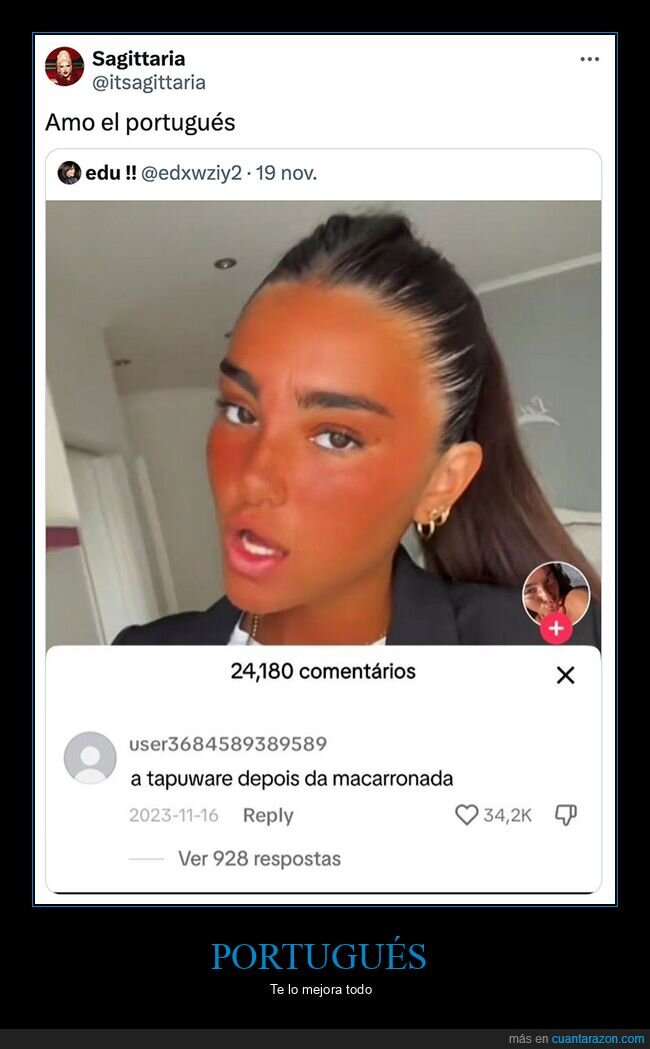 comentarios,macarrones,maquillaje,portugués,tupperware