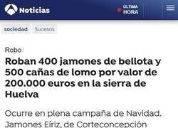 Enlace a Gran golpe de jamones y lomos