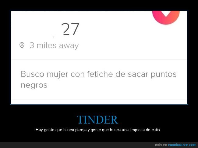 tinder,fetiche,puntos negros