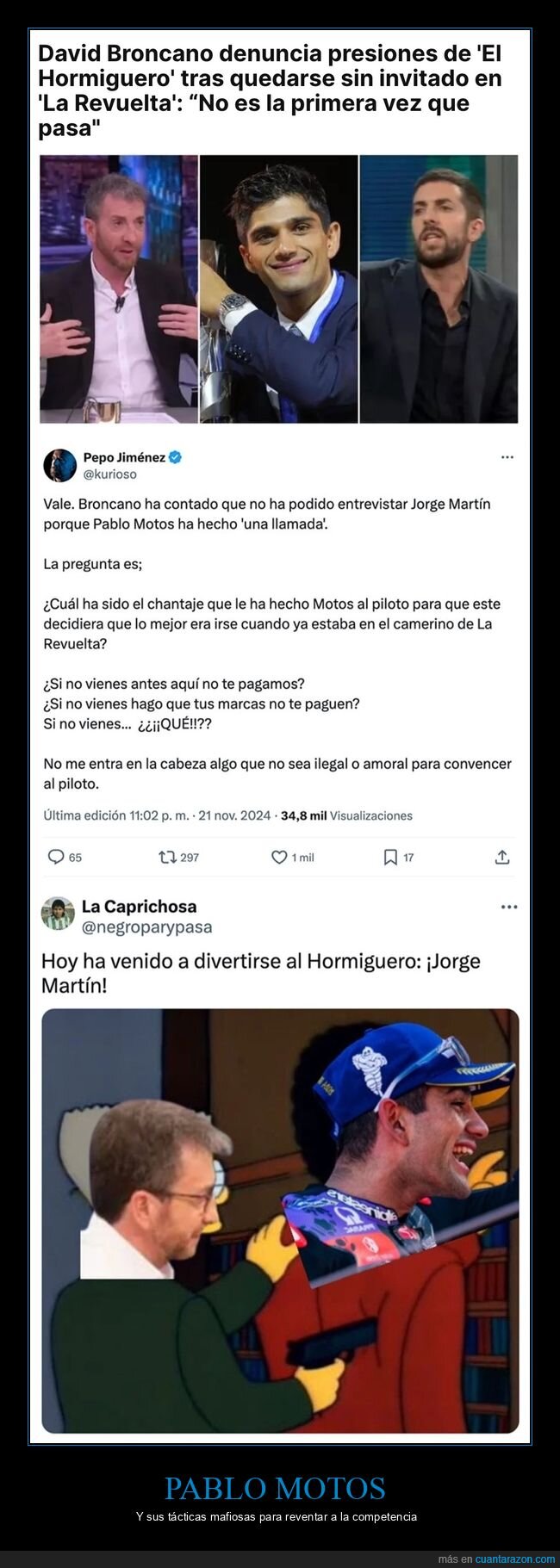 el hormiguero,jorge martín,la revuelta,pablo motos