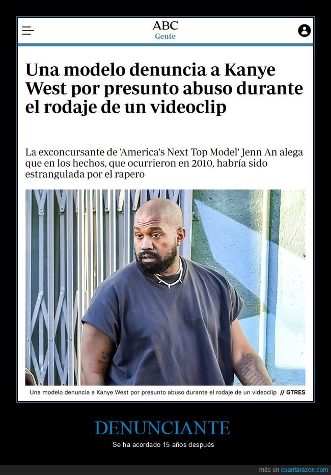 denuncia,modelo,kanye west,abuso