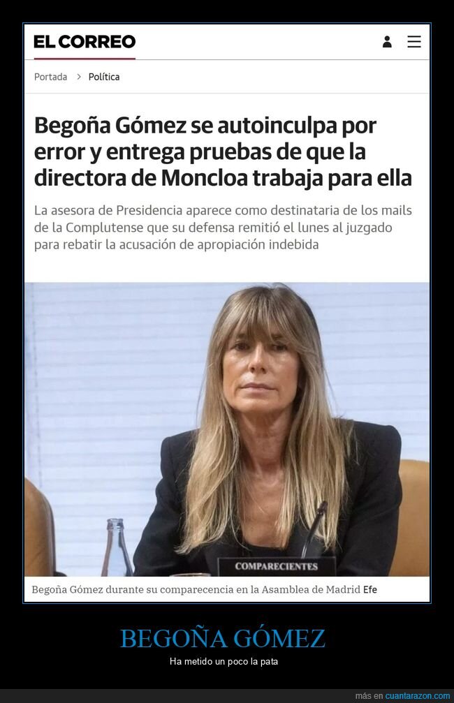 begoña gómez,autoinculparse