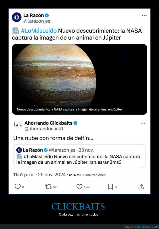 animal,clickbaits,delfín,júpiter,nasa,nube