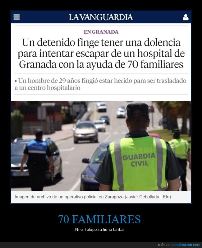 detenido,fingir,dolencia,escapar,hospital,familiares