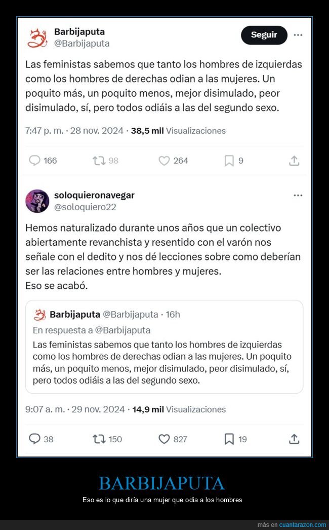 feministas,odio,hombres