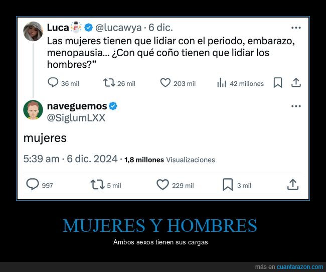 mujeres,hombres,periodo,embarazo,menopausia