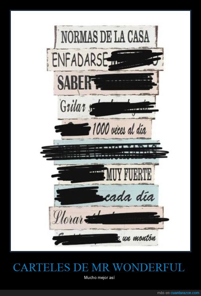 carteles,casa,mr wonderful,normas