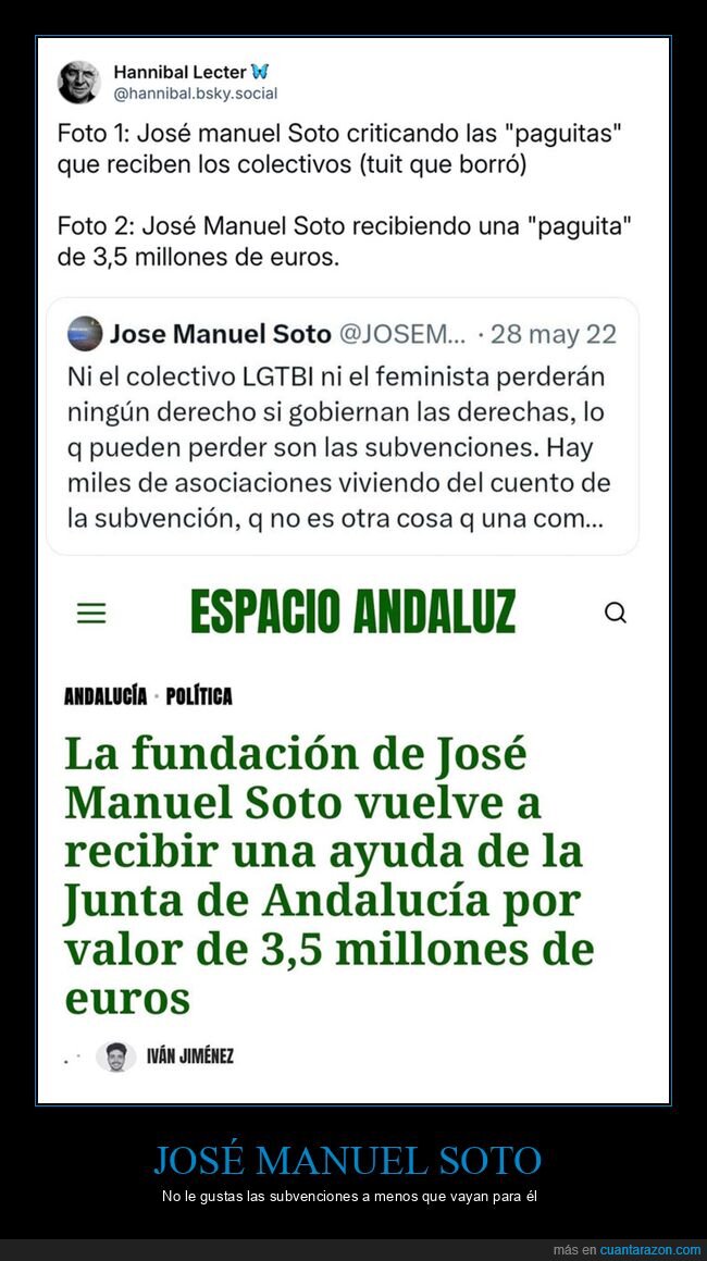 josé manuel soto,paguitas,subvenciones