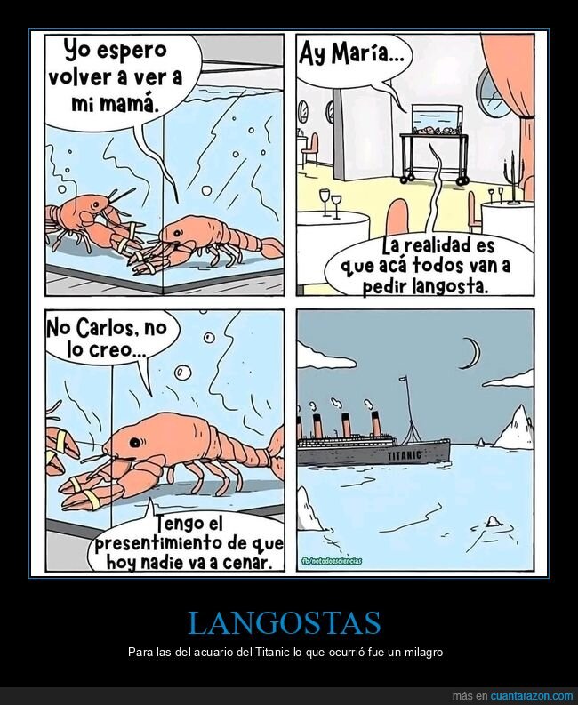 langostas,acuario,titanic