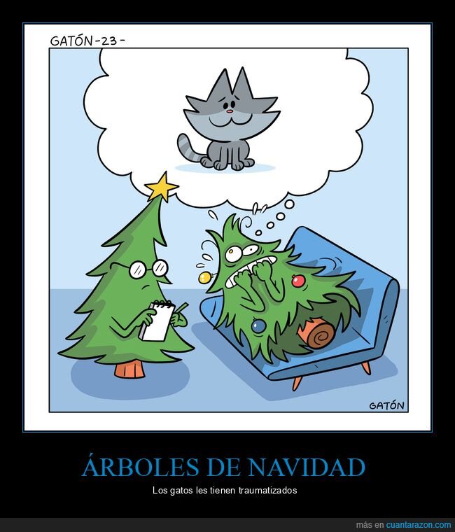 árbol de navidad,gato