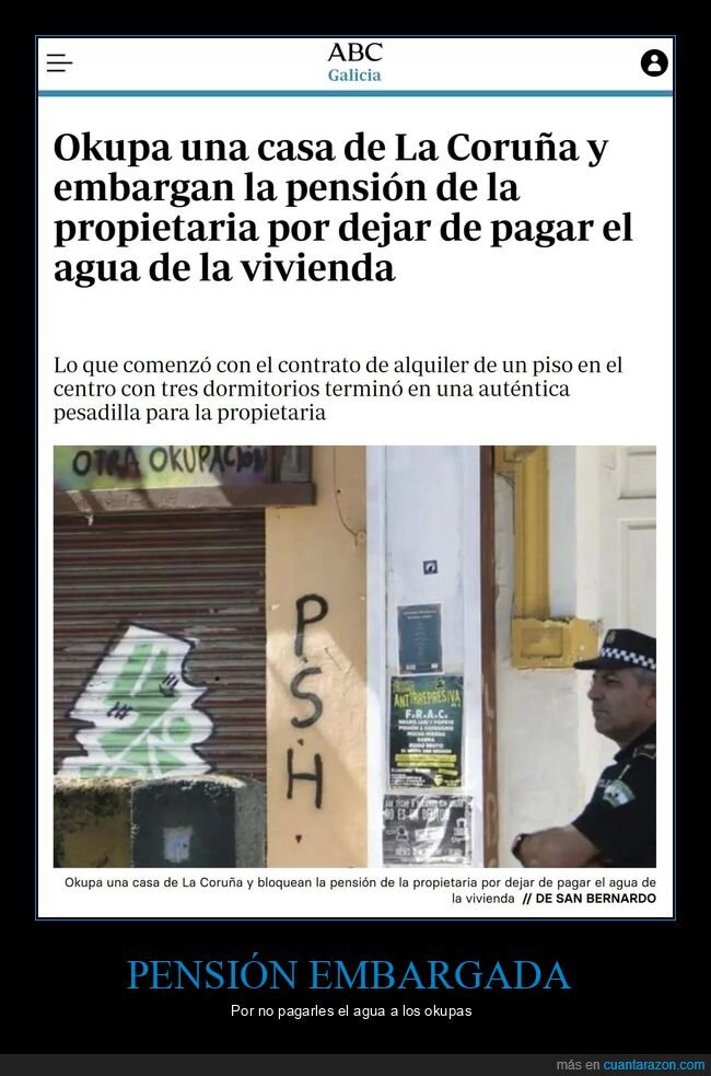 okupas,embargar,pensión,pagar,agua