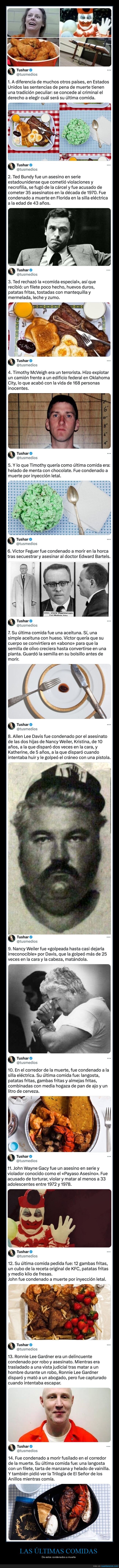 últimas comidas,condenados a muerte