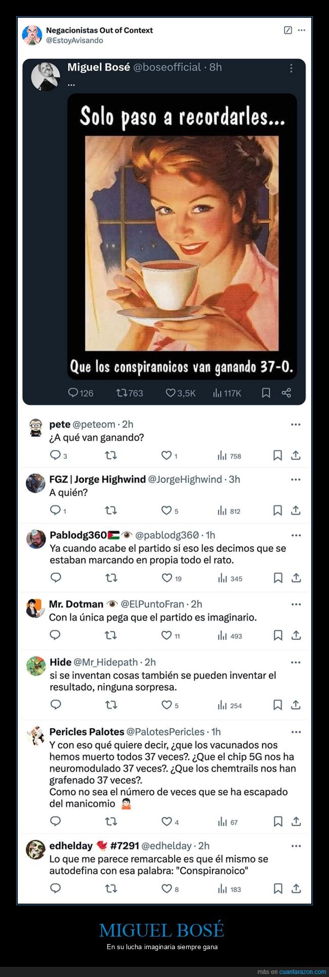 conspiranoicos,ganar,miguel bosé,negacionistas