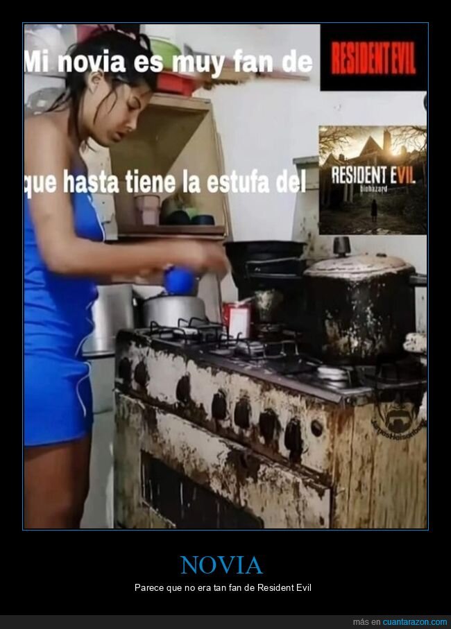 novia,fan,resident evil,cocina