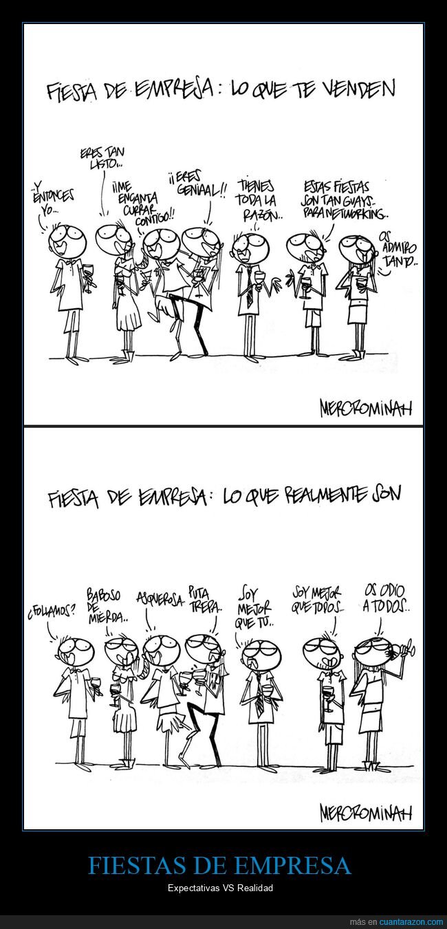 fiesta de empresa,expectativas,realidad