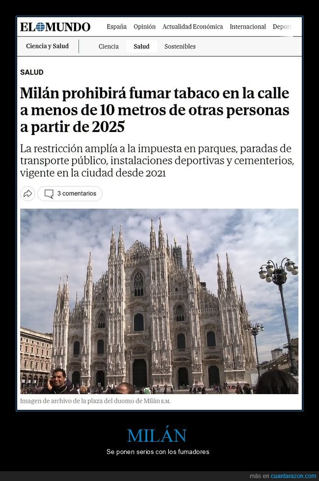 milán,prohibir,fumar,tabaco