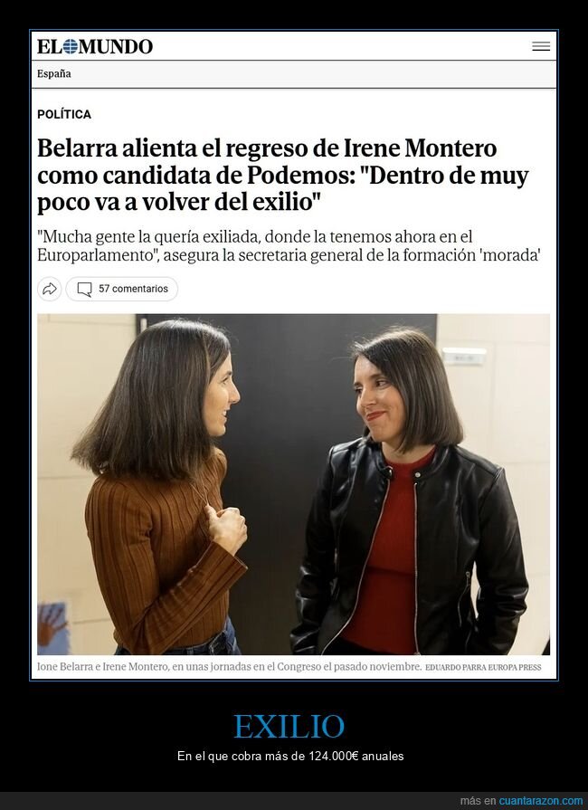 irene montero,exilio,políticos