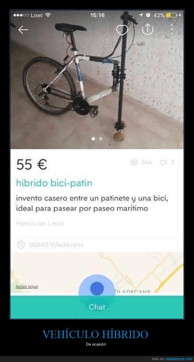 anuncios,bici-patín,bicicleta,híbrido,patín,wallapop