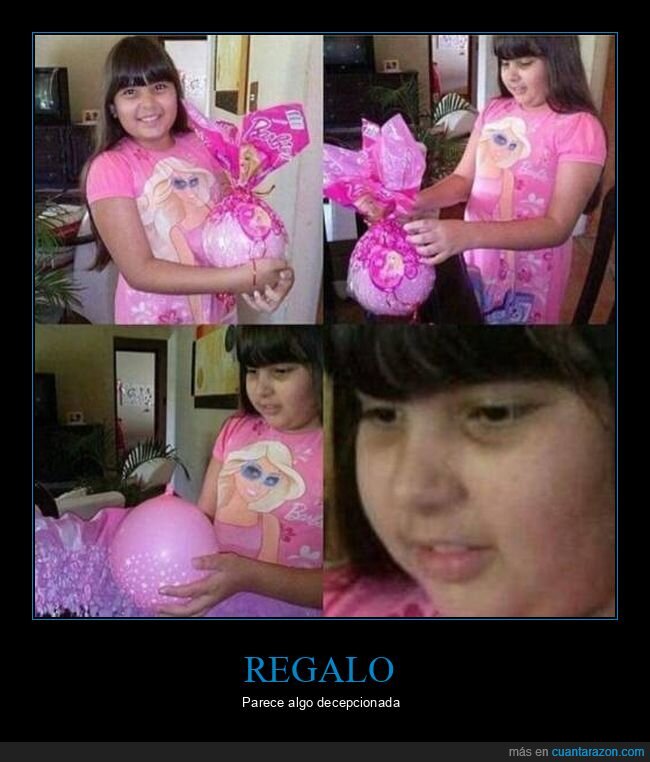 barbie,decepción,globo,niña,regalo