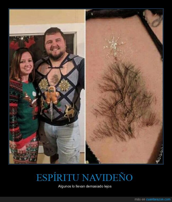 árbol de navidad,asco,navidad,pecho,pelo