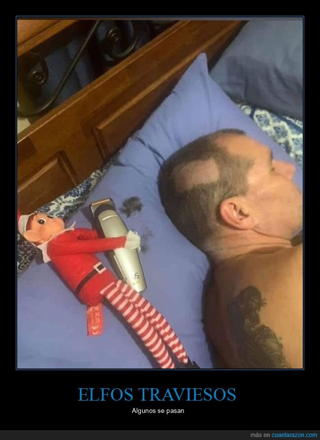durmiendo,elfos traviesos,pelo,rapadora