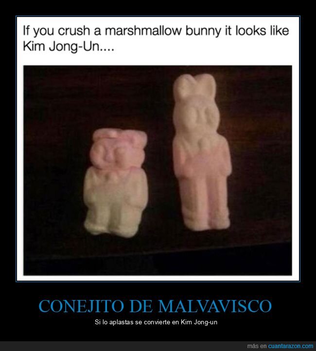 aplastar,conejo,kim jong un,malvavisco,parecidos