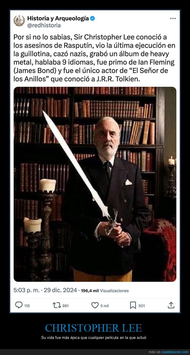 christopher lee,vida