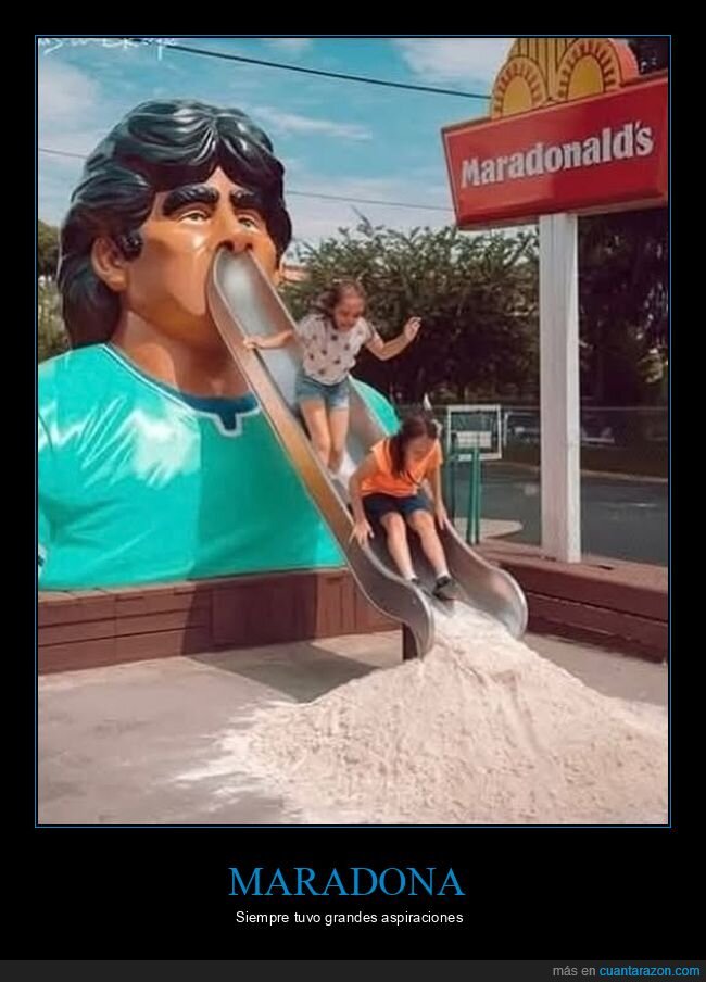 maradona,maradonald's,mcdonald's,tobogán