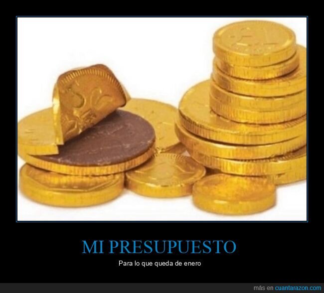 presupuesto,enero,chocolate,monedas,pobre