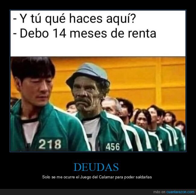 deudas,Juego del Calamar,pagar