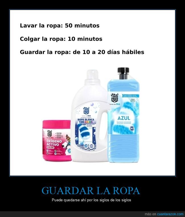 ropa,lavar,planchar,guardar,colgar