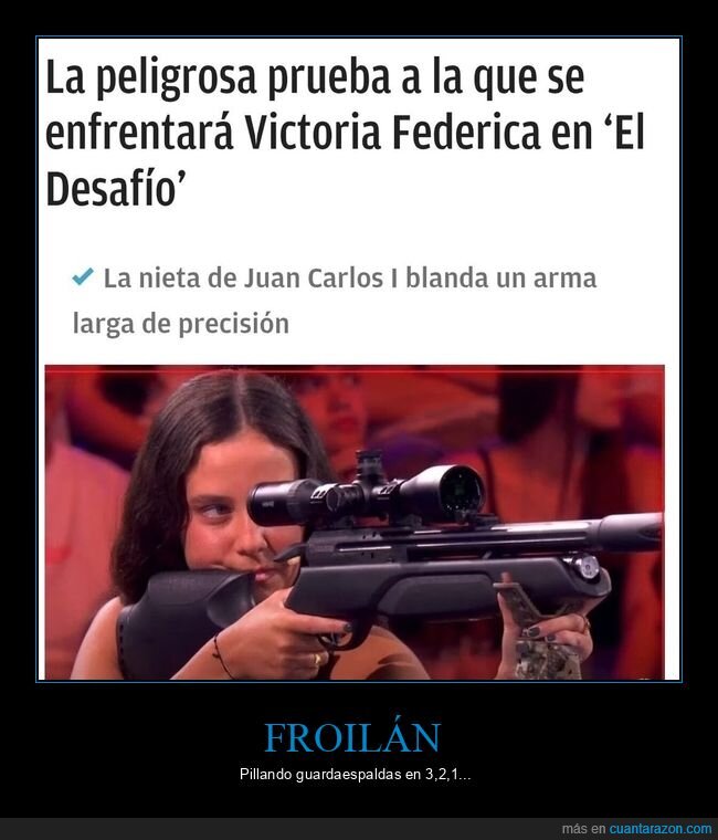 victoria federica,desafio,arma,disparar