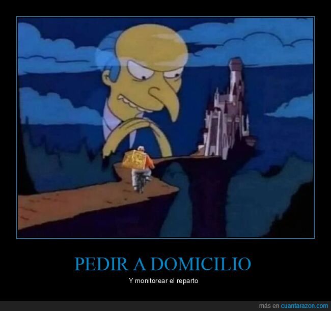 sr burns,glovo,pedir,domicilio