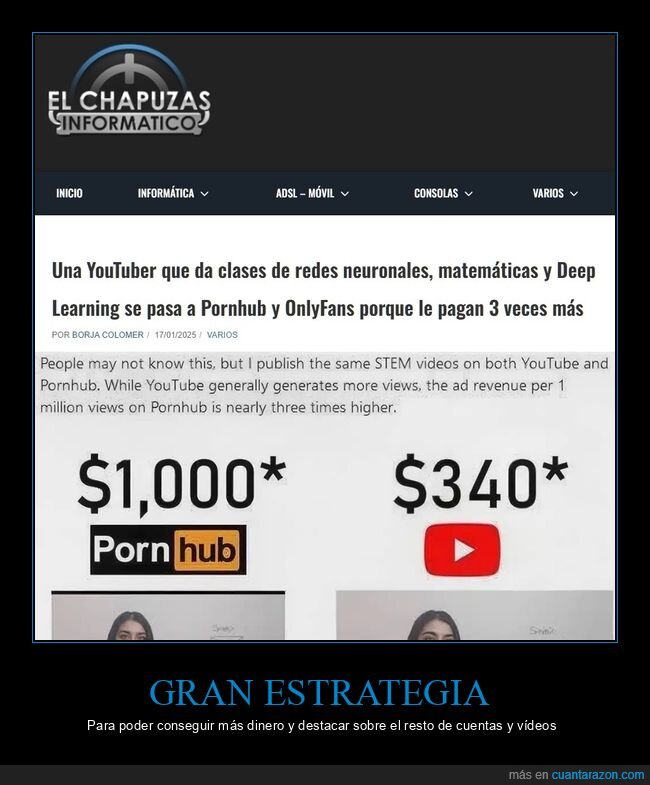 youtuber,redes neuronales,pagar