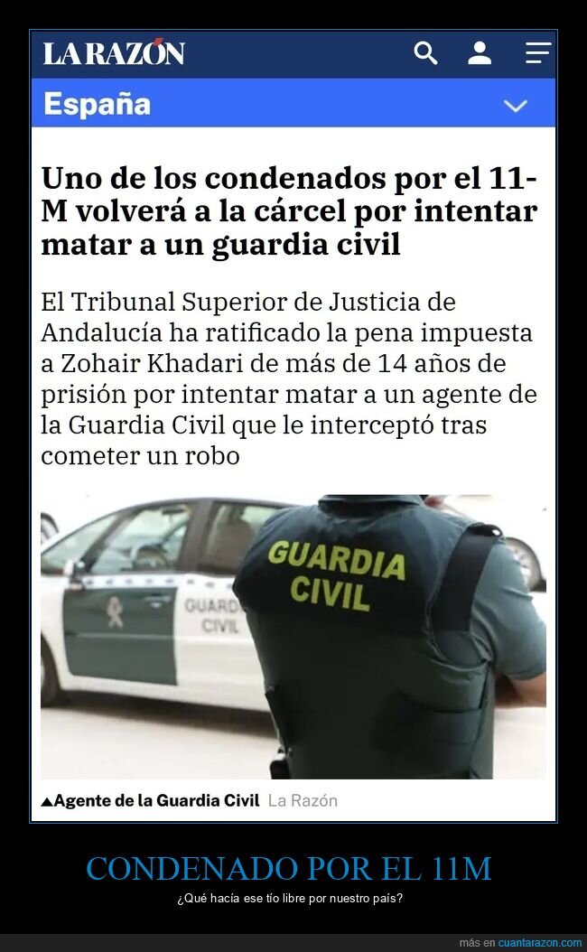 condenado,11m,cárcel,guardia civil