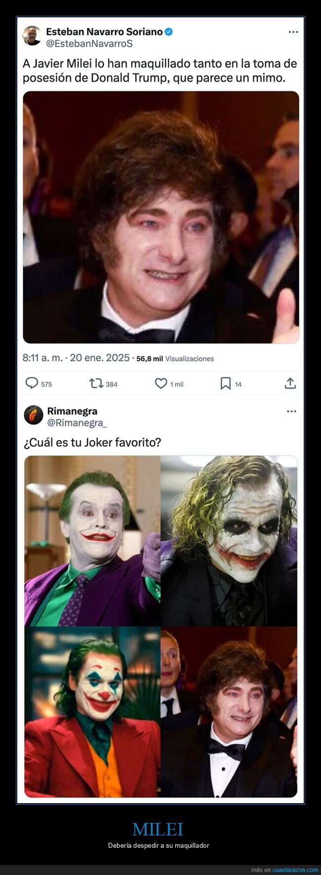 joker,maquillaje,milei,políticos