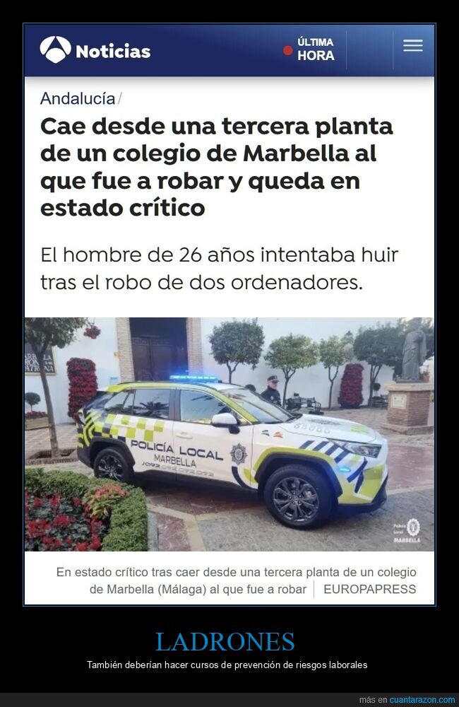 ladrón,caer,colegio,robar