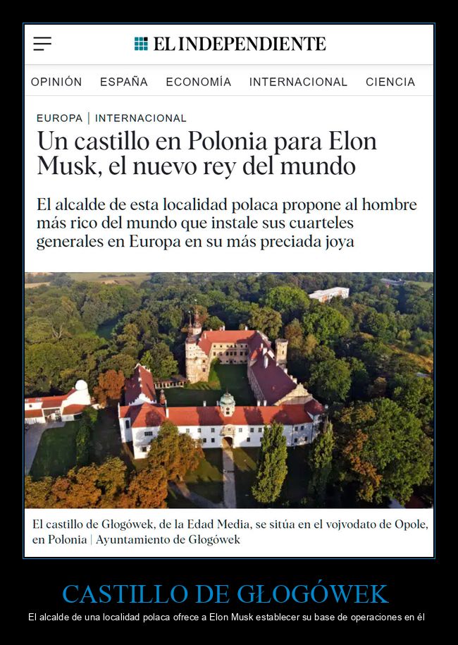 castillo de głog&oacute;wek,polonia,elon musk