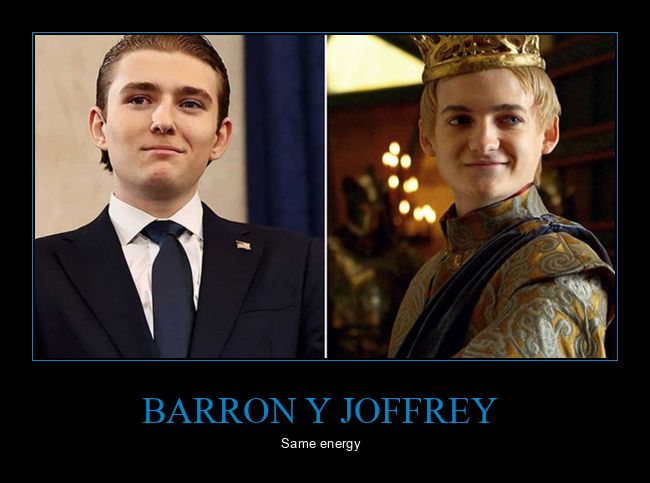 barron trump,joffrey baratheon,juego de tronos,parecidos